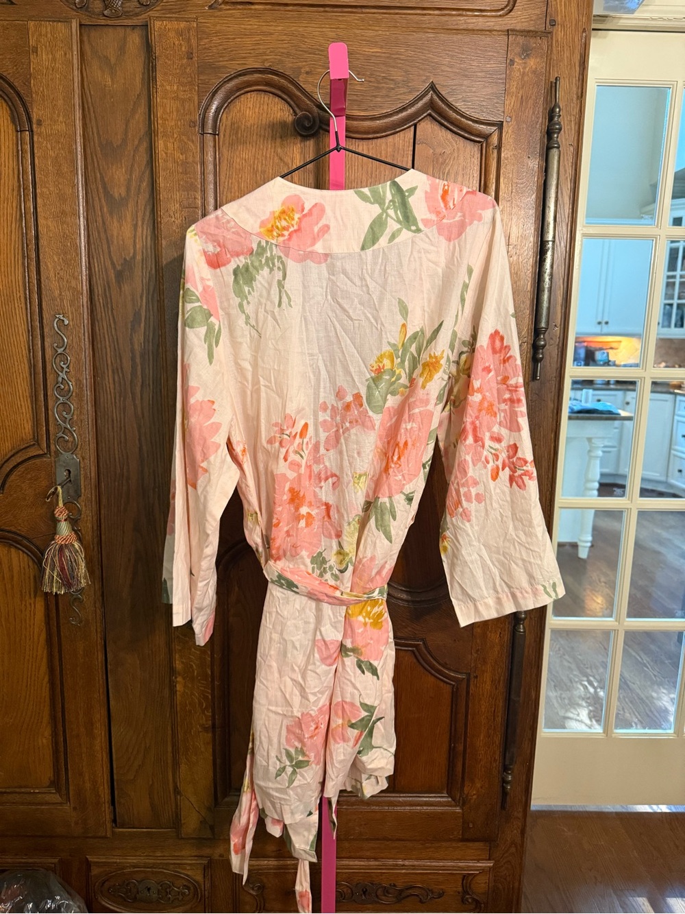 Plum Pretty Sugar Pink and Peach Floral Robe - Picture 3 of 3